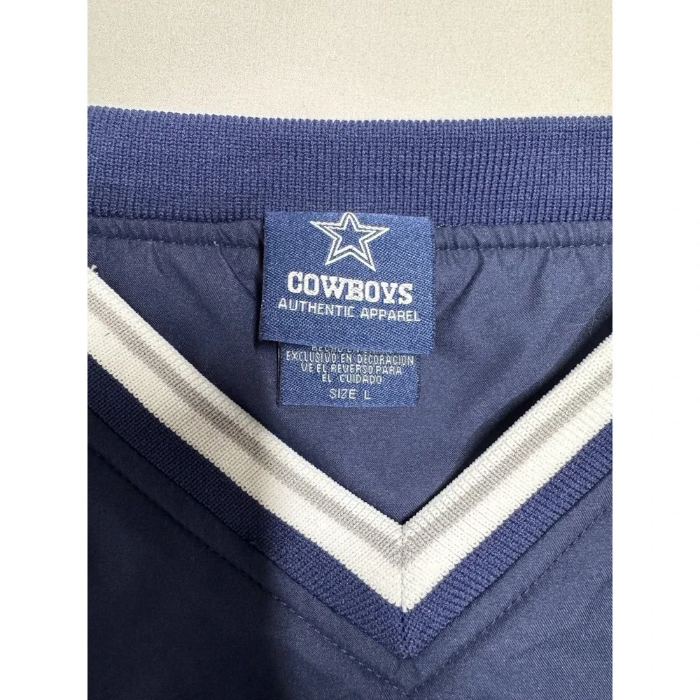 Dallas Cowboys Jacket Blue V Neck Pullover Apparel‎ Football Men's Size Large